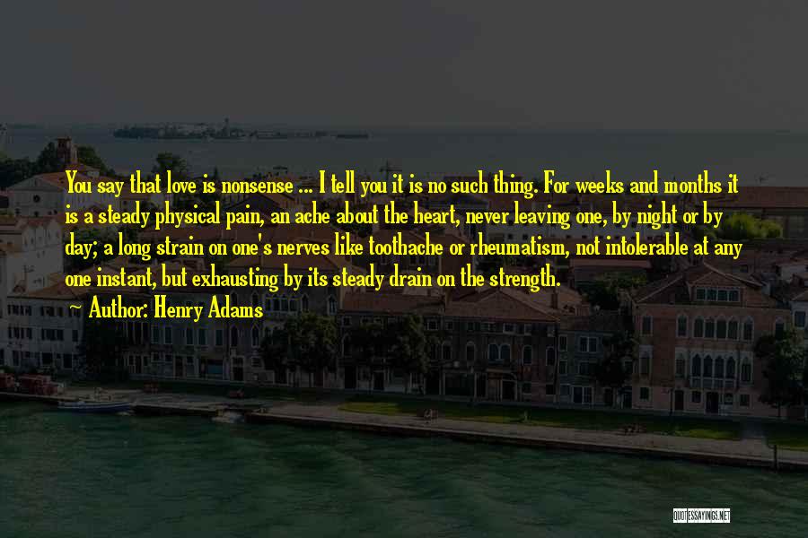 Henry Adams Quotes: You Say That Love Is Nonsense ... I Tell You It Is No Such Thing. For Weeks And Months It