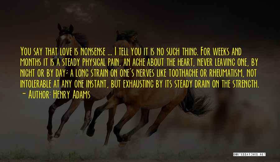 Henry Adams Quotes: You Say That Love Is Nonsense ... I Tell You It Is No Such Thing. For Weeks And Months It