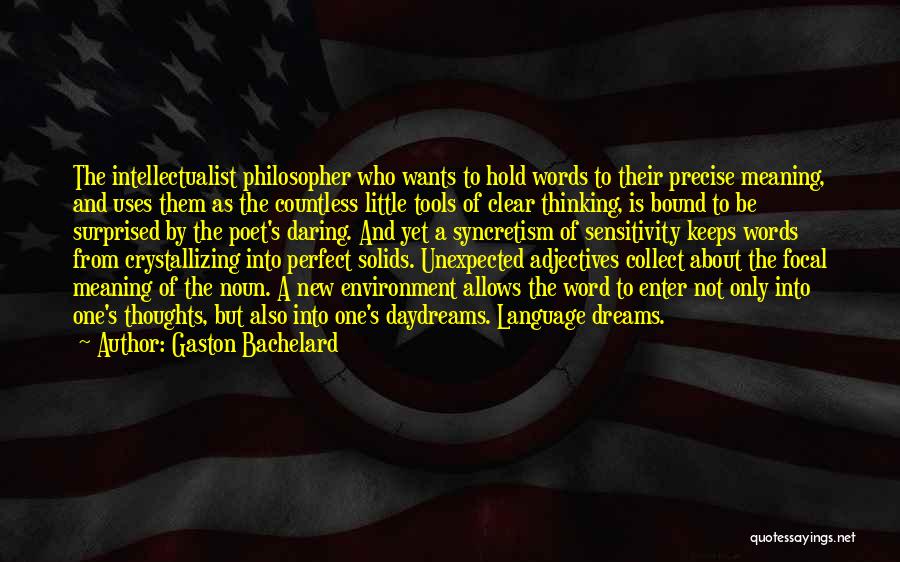 Gaston Bachelard Quotes: The Intellectualist Philosopher Who Wants To Hold Words To Their Precise Meaning, And Uses Them As The Countless Little Tools