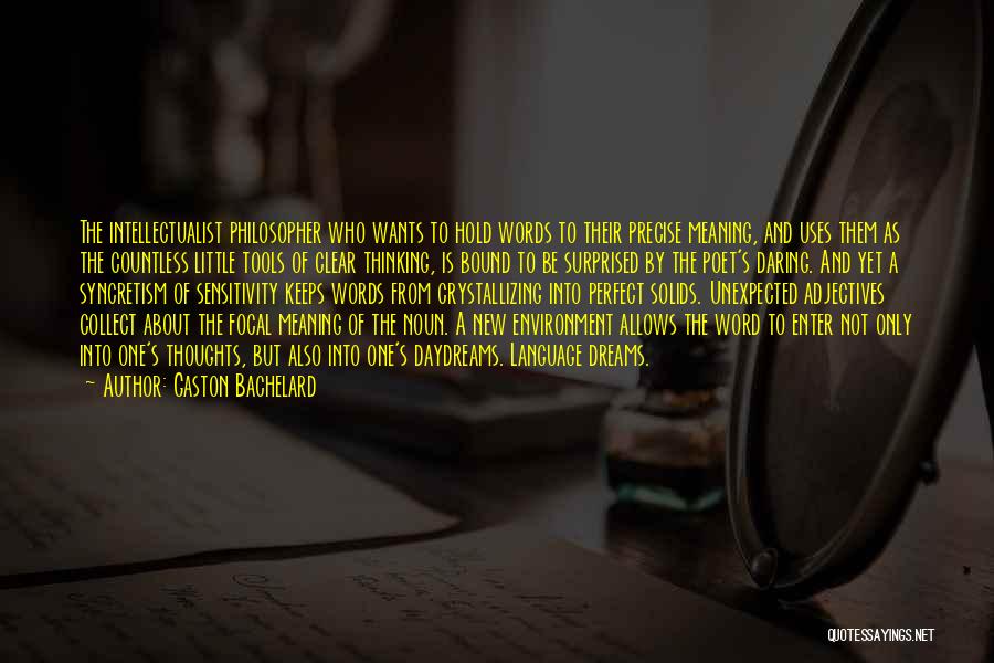 Gaston Bachelard Quotes: The Intellectualist Philosopher Who Wants To Hold Words To Their Precise Meaning, And Uses Them As The Countless Little Tools