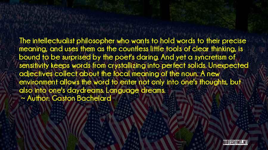Gaston Bachelard Quotes: The Intellectualist Philosopher Who Wants To Hold Words To Their Precise Meaning, And Uses Them As The Countless Little Tools