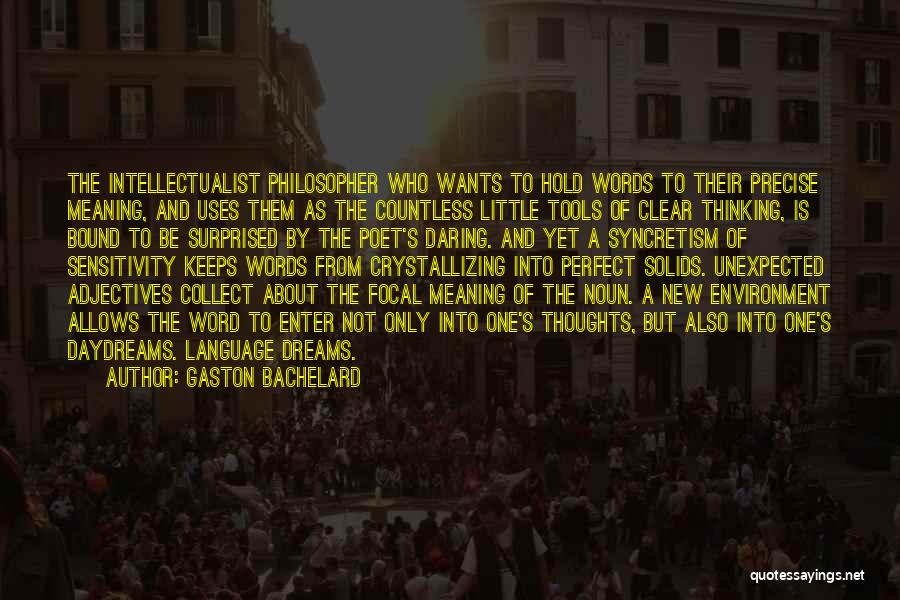 Gaston Bachelard Quotes: The Intellectualist Philosopher Who Wants To Hold Words To Their Precise Meaning, And Uses Them As The Countless Little Tools