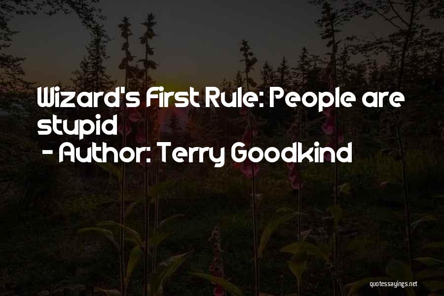 Terry Goodkind Quotes: Wizard's First Rule: People Are Stupid