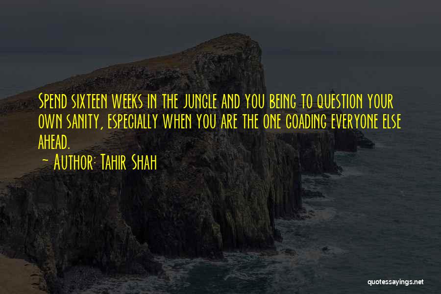 Tahir Shah Quotes: Spend Sixteen Weeks In The Jungle And You Being To Question Your Own Sanity, Especially When You Are The One