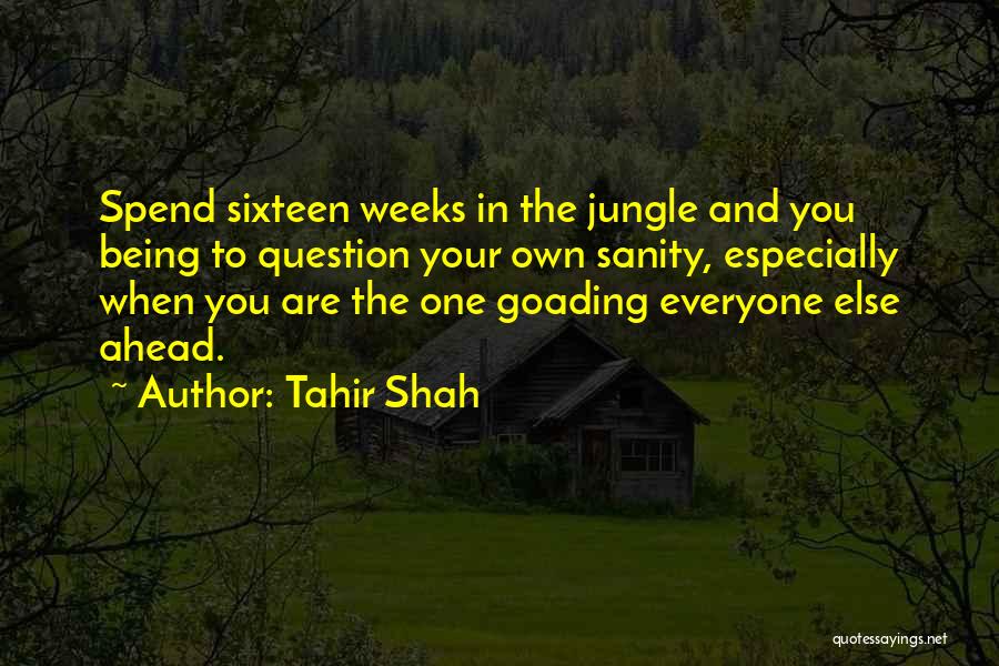 Tahir Shah Quotes: Spend Sixteen Weeks In The Jungle And You Being To Question Your Own Sanity, Especially When You Are The One