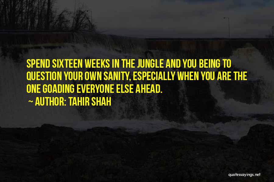 Tahir Shah Quotes: Spend Sixteen Weeks In The Jungle And You Being To Question Your Own Sanity, Especially When You Are The One