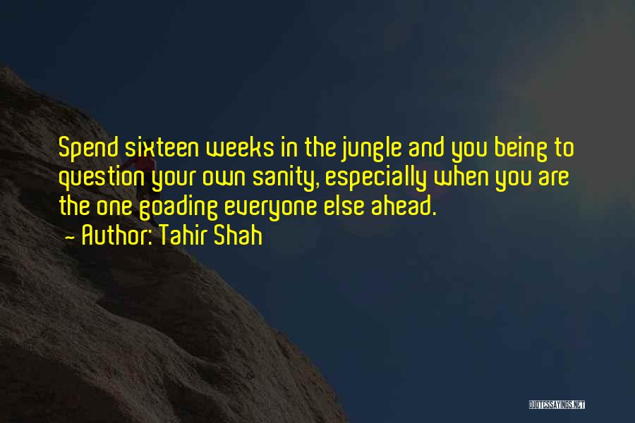 Tahir Shah Quotes: Spend Sixteen Weeks In The Jungle And You Being To Question Your Own Sanity, Especially When You Are The One