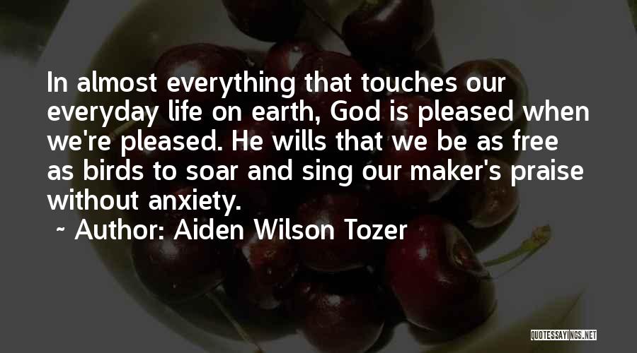 Aiden Wilson Tozer Quotes: In Almost Everything That Touches Our Everyday Life On Earth, God Is Pleased When We're Pleased. He Wills That We
