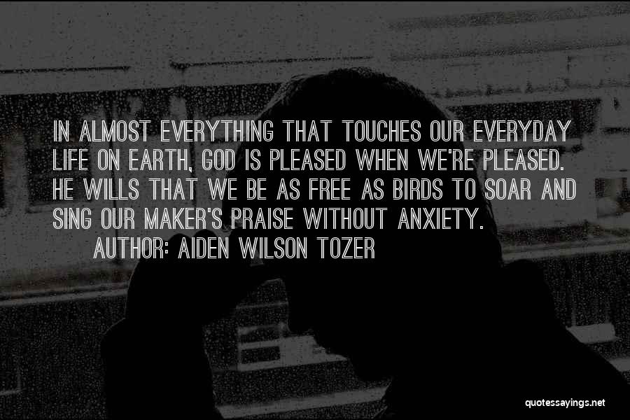 Aiden Wilson Tozer Quotes: In Almost Everything That Touches Our Everyday Life On Earth, God Is Pleased When We're Pleased. He Wills That We