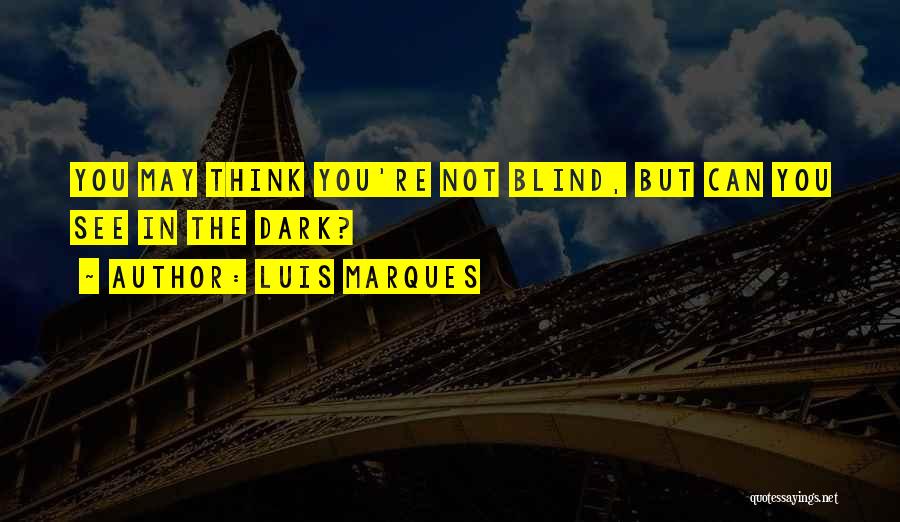 Luis Marques Quotes: You May Think You're Not Blind, But Can You See In The Dark?