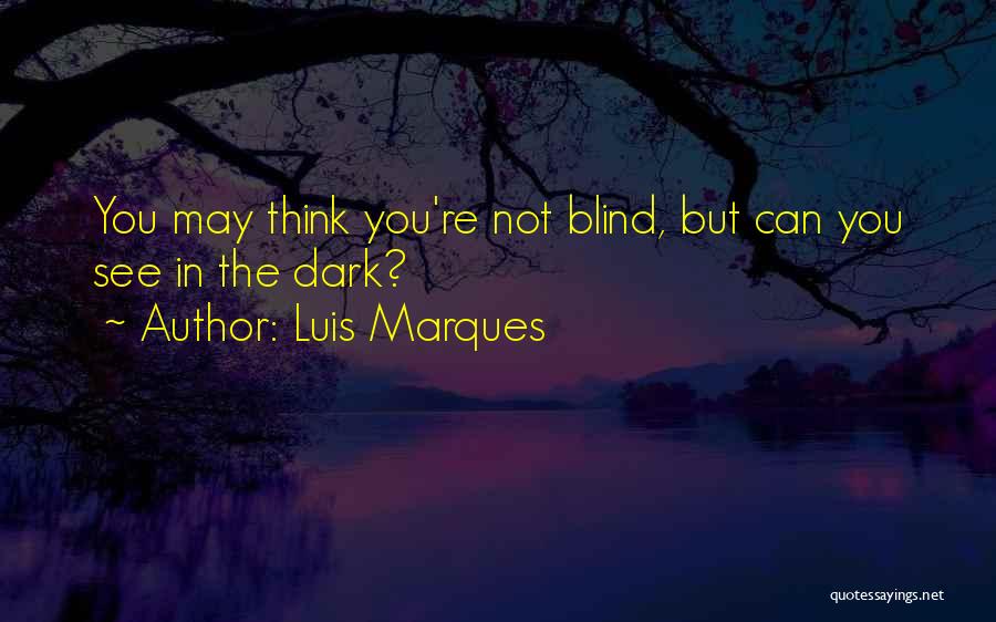 Luis Marques Quotes: You May Think You're Not Blind, But Can You See In The Dark?