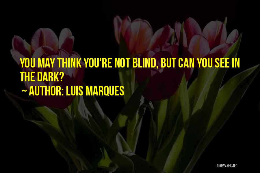 Luis Marques Quotes: You May Think You're Not Blind, But Can You See In The Dark?