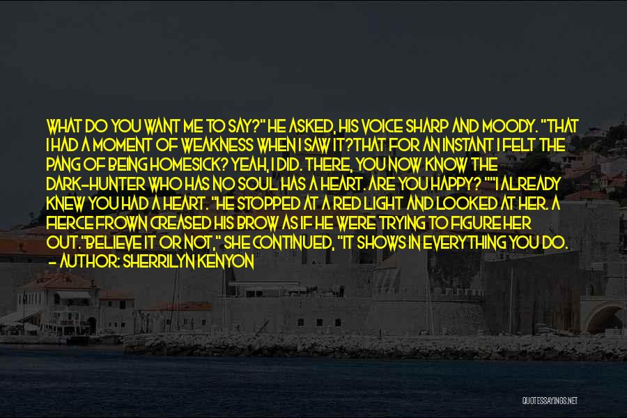 Sherrilyn Kenyon Quotes: What Do You Want Me To Say? He Asked, His Voice Sharp And Moody. That I Had A Moment Of