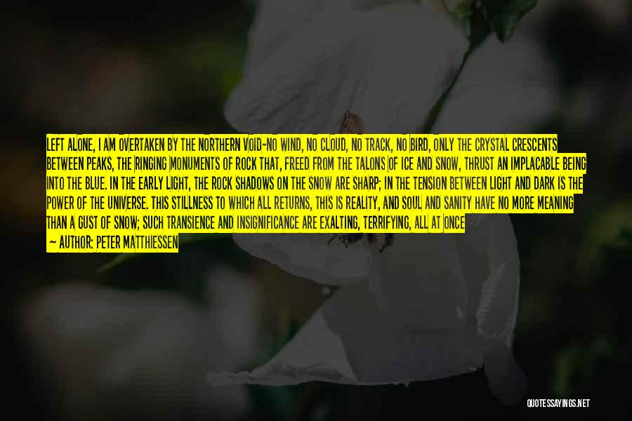 Peter Matthiessen Quotes: Left Alone, I Am Overtaken By The Northern Void-no Wind, No Cloud, No Track, No Bird, Only The Crystal Crescents