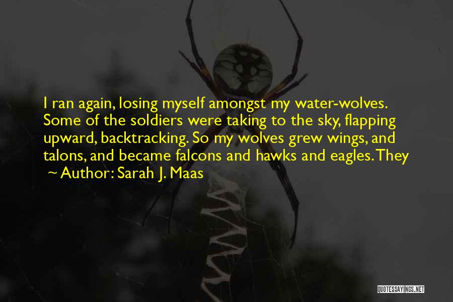 Sarah J. Maas Quotes: I Ran Again, Losing Myself Amongst My Water-wolves. Some Of The Soldiers Were Taking To The Sky, Flapping Upward, Backtracking.