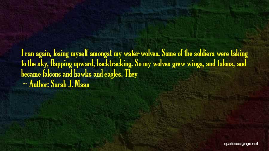 Sarah J. Maas Quotes: I Ran Again, Losing Myself Amongst My Water-wolves. Some Of The Soldiers Were Taking To The Sky, Flapping Upward, Backtracking.