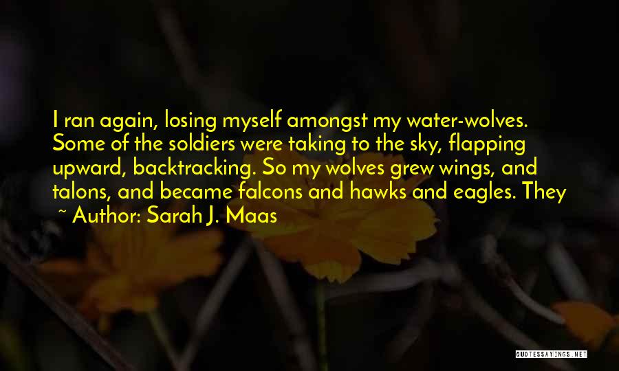 Sarah J. Maas Quotes: I Ran Again, Losing Myself Amongst My Water-wolves. Some Of The Soldiers Were Taking To The Sky, Flapping Upward, Backtracking.