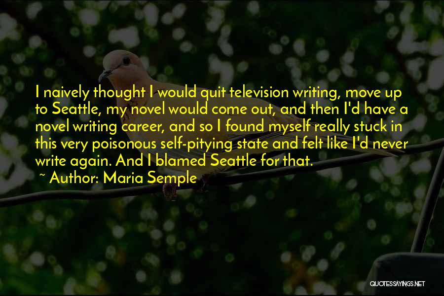 Maria Semple Quotes: I Naively Thought I Would Quit Television Writing, Move Up To Seattle, My Novel Would Come Out, And Then I'd