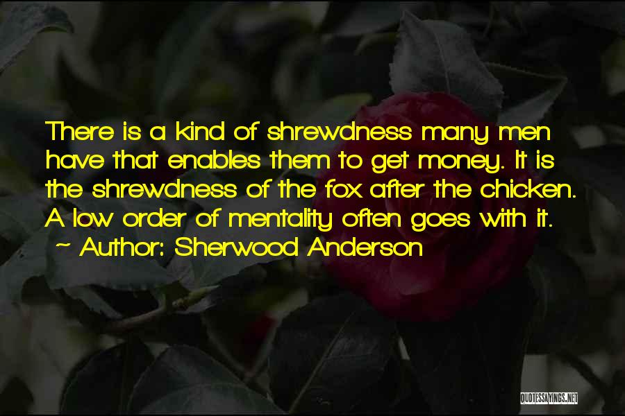 Sherwood Anderson Quotes: There Is A Kind Of Shrewdness Many Men Have That Enables Them To Get Money. It Is The Shrewdness Of