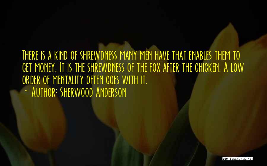 Sherwood Anderson Quotes: There Is A Kind Of Shrewdness Many Men Have That Enables Them To Get Money. It Is The Shrewdness Of