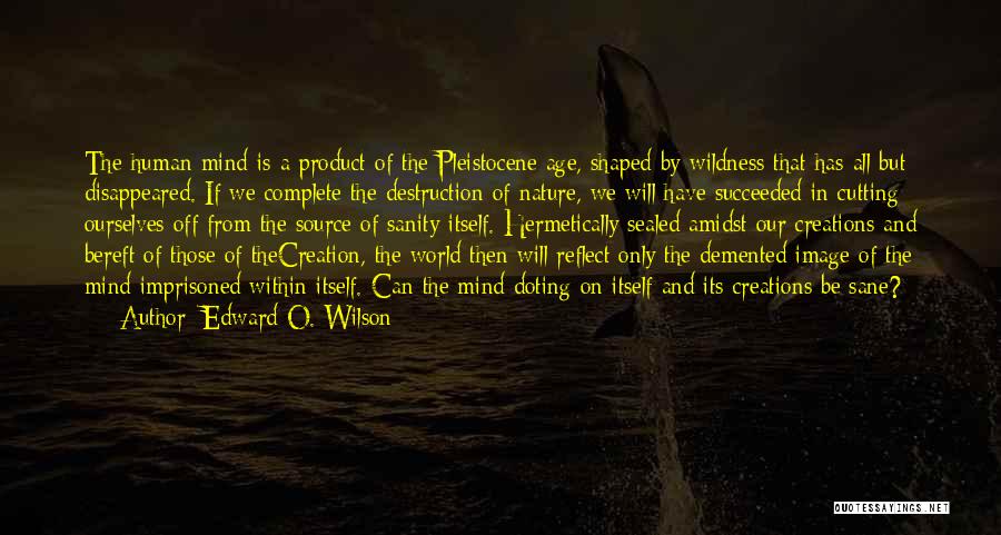 Edward O. Wilson Quotes: The Human Mind Is A Product Of The Pleistocene Age, Shaped By Wildness That Has All But Disappeared. If We