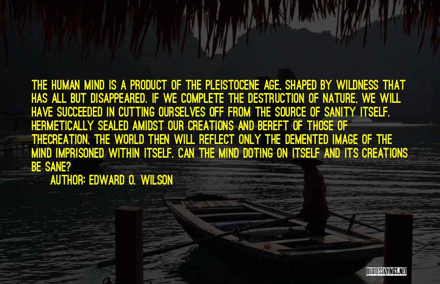 Edward O. Wilson Quotes: The Human Mind Is A Product Of The Pleistocene Age, Shaped By Wildness That Has All But Disappeared. If We