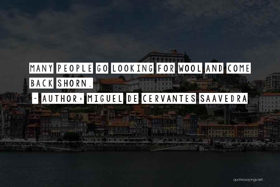 Miguel De Cervantes Saavedra Quotes: Many People Go Looking For Wool And Come Back Shorn.