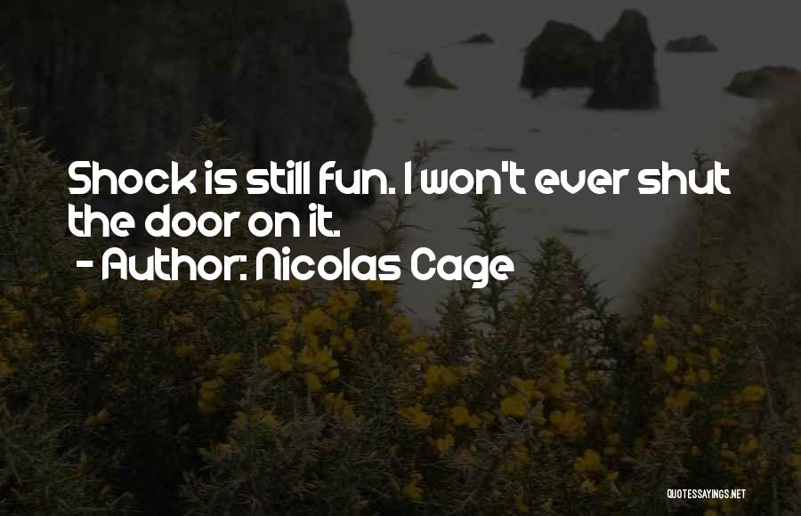 Nicolas Cage Quotes: Shock Is Still Fun. I Won't Ever Shut The Door On It.