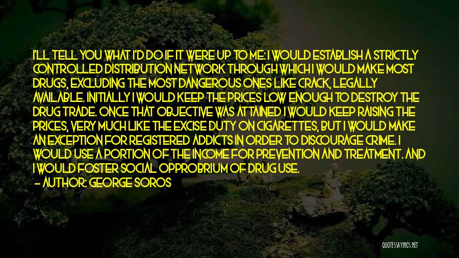 George Soros Quotes: I'll Tell You What I'd Do If It Were Up To Me: I Would Establish A Strictly Controlled Distribution Network