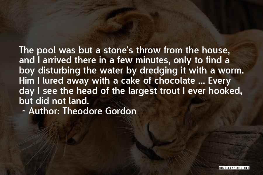 Theodore Gordon Quotes: The Pool Was But A Stone's Throw From The House, And I Arrived There In A Few Minutes, Only To