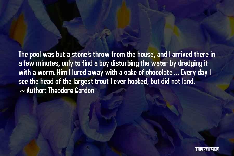 Theodore Gordon Quotes: The Pool Was But A Stone's Throw From The House, And I Arrived There In A Few Minutes, Only To