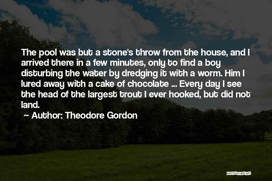 Theodore Gordon Quotes: The Pool Was But A Stone's Throw From The House, And I Arrived There In A Few Minutes, Only To