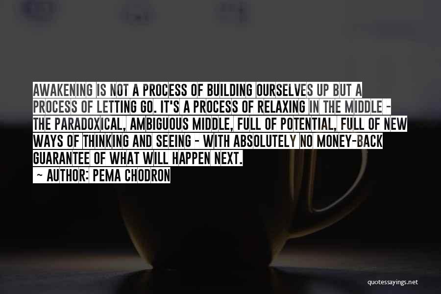 Pema Chodron Quotes: Awakening Is Not A Process Of Building Ourselves Up But A Process Of Letting Go. It's A Process Of Relaxing