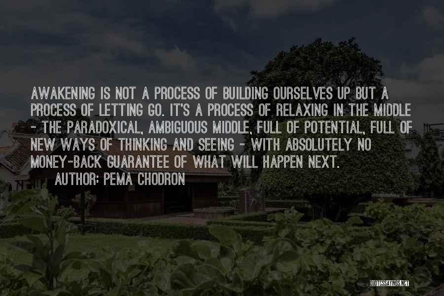 Pema Chodron Quotes: Awakening Is Not A Process Of Building Ourselves Up But A Process Of Letting Go. It's A Process Of Relaxing