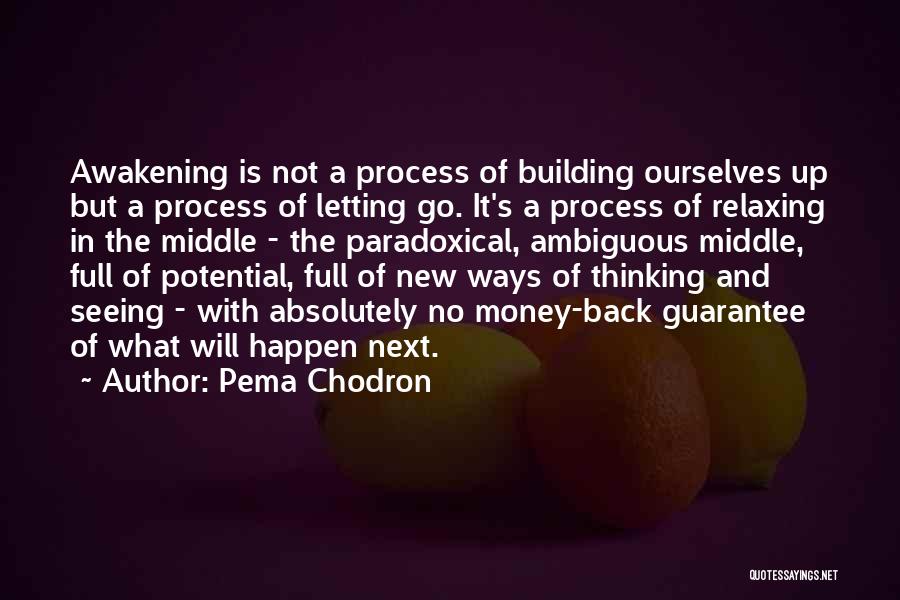 Pema Chodron Quotes: Awakening Is Not A Process Of Building Ourselves Up But A Process Of Letting Go. It's A Process Of Relaxing