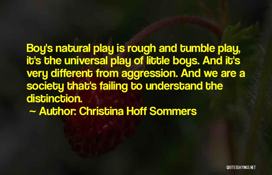 Christina Hoff Sommers Quotes: Boy's Natural Play Is Rough And Tumble Play, It's The Universal Play Of Little Boys. And It's Very Different From