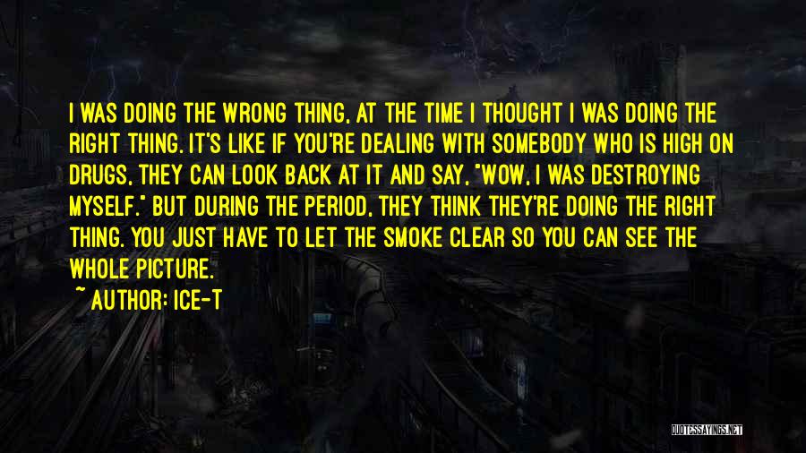 Ice-T Quotes: I Was Doing The Wrong Thing, At The Time I Thought I Was Doing The Right Thing. It's Like If