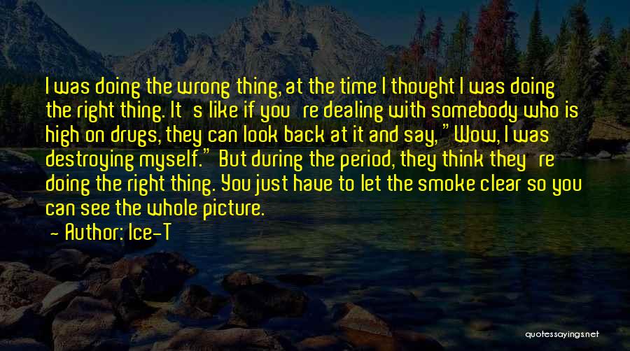 Ice-T Quotes: I Was Doing The Wrong Thing, At The Time I Thought I Was Doing The Right Thing. It's Like If