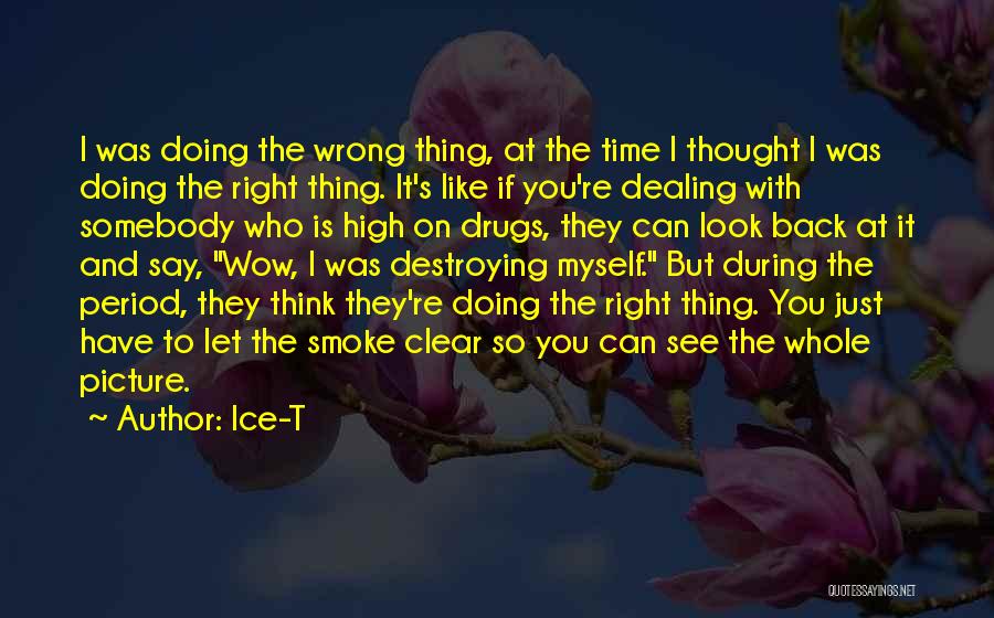 Ice-T Quotes: I Was Doing The Wrong Thing, At The Time I Thought I Was Doing The Right Thing. It's Like If