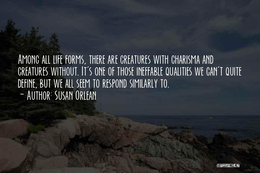 Susan Orlean Quotes: Among All Life Forms, There Are Creatures With Charisma And Creatures Without. It's One Of Those Ineffable Qualities We Can't