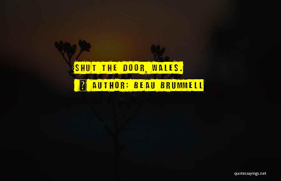 Beau Brummell Quotes: Shut The Door, Wales.