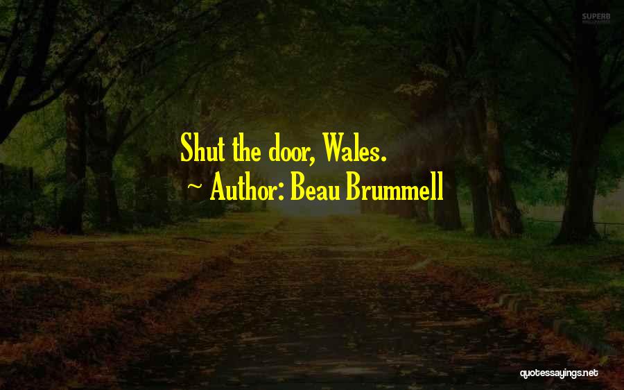 Beau Brummell Quotes: Shut The Door, Wales.