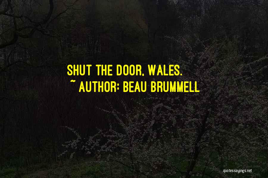 Beau Brummell Quotes: Shut The Door, Wales.