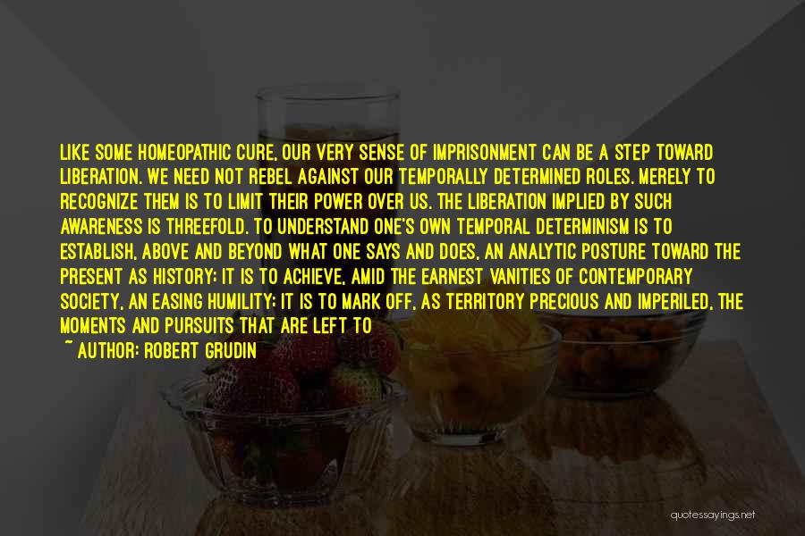 Robert Grudin Quotes: Like Some Homeopathic Cure, Our Very Sense Of Imprisonment Can Be A Step Toward Liberation. We Need Not Rebel Against