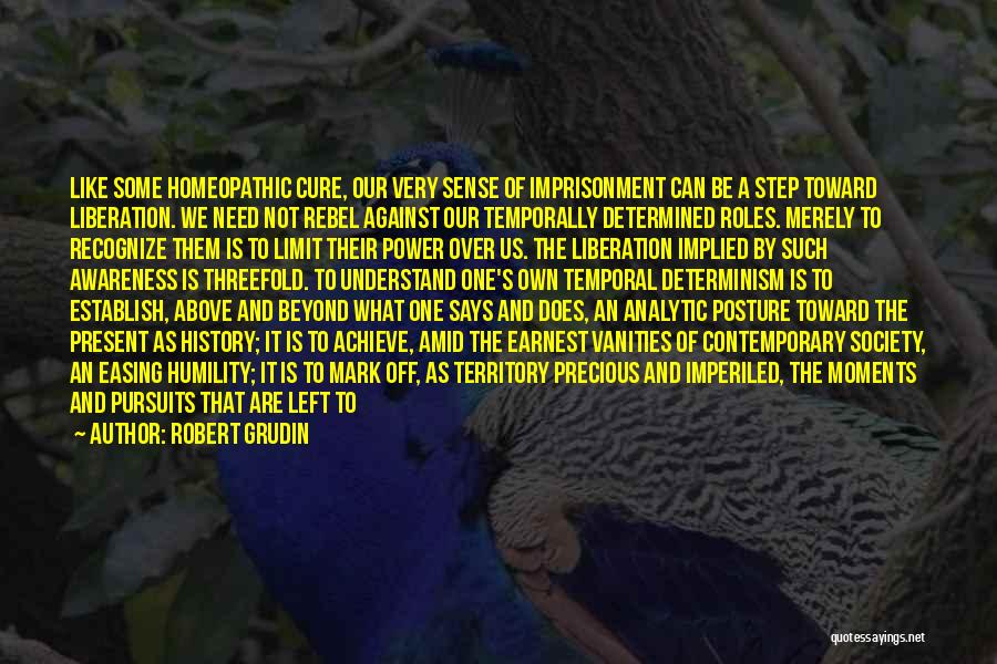 Robert Grudin Quotes: Like Some Homeopathic Cure, Our Very Sense Of Imprisonment Can Be A Step Toward Liberation. We Need Not Rebel Against