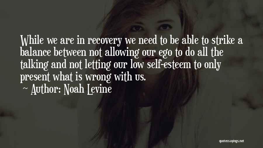 Noah Levine Quotes: While We Are In Recovery We Need To Be Able To Strike A Balance Between Not Allowing Our Ego To