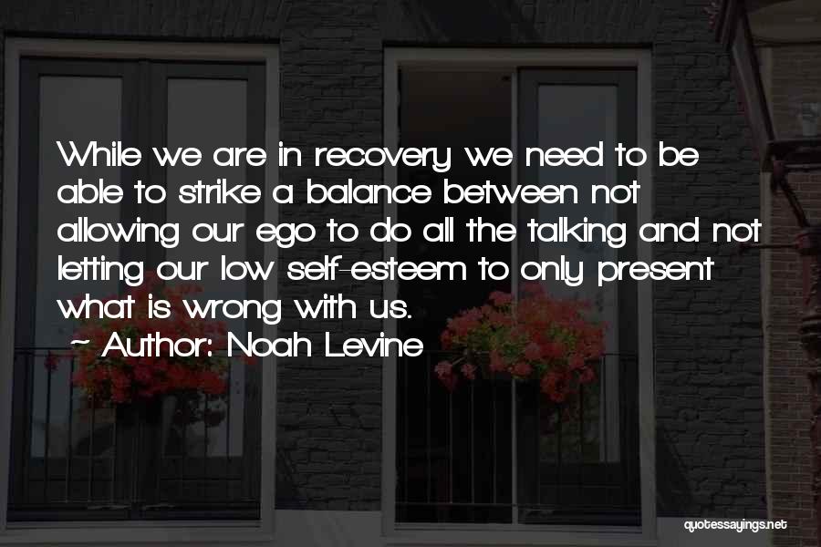 Noah Levine Quotes: While We Are In Recovery We Need To Be Able To Strike A Balance Between Not Allowing Our Ego To