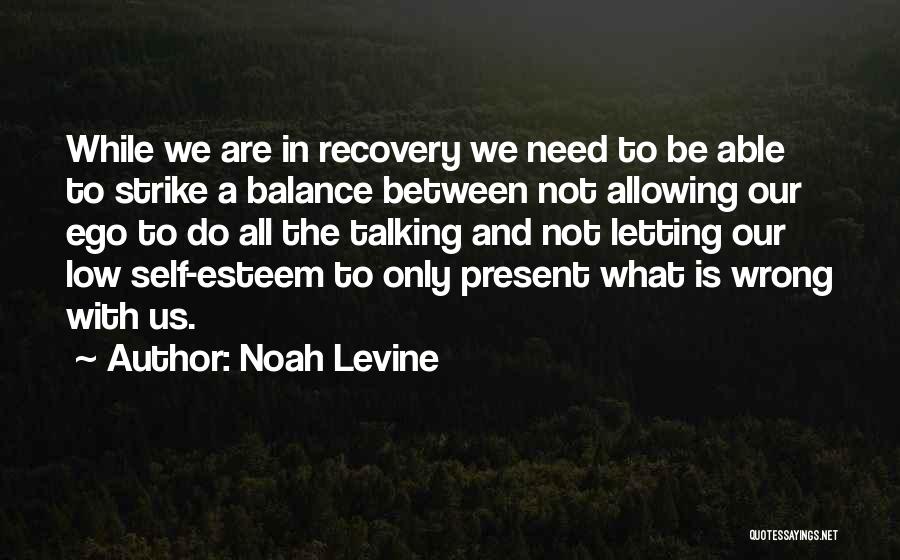 Noah Levine Quotes: While We Are In Recovery We Need To Be Able To Strike A Balance Between Not Allowing Our Ego To