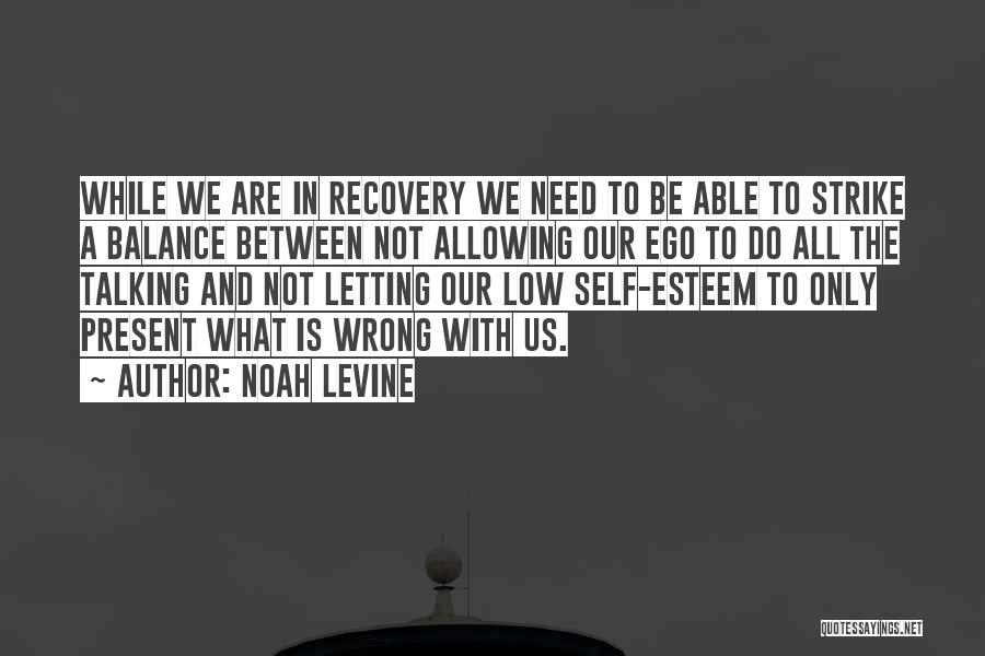 Noah Levine Quotes: While We Are In Recovery We Need To Be Able To Strike A Balance Between Not Allowing Our Ego To