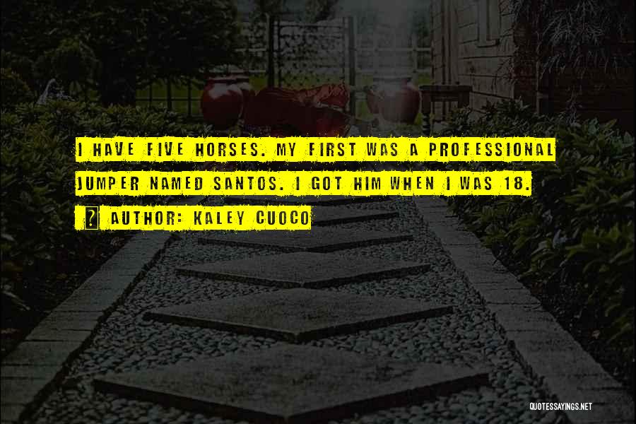 Kaley Cuoco Quotes: I Have Five Horses. My First Was A Professional Jumper Named Santos. I Got Him When I Was 18.